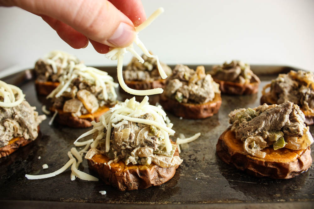 Sweet Potato Cheesesteak Sliders