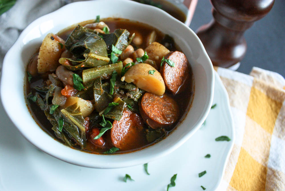 Chorizo and Collard Green Soup 