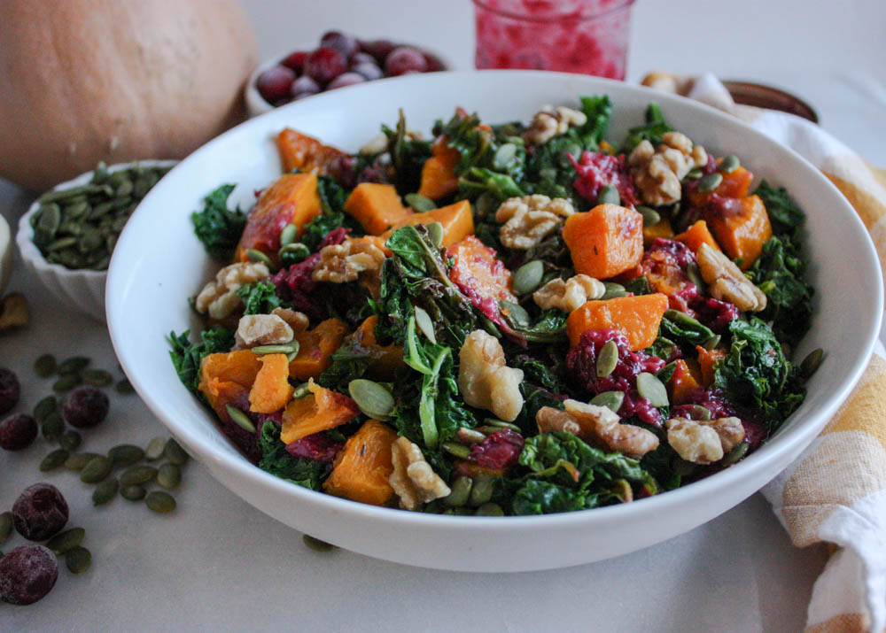 Harvest Time Butternut Squash and Kale Salad 