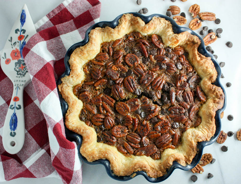 Pecan Pie With Chocolate and a Homemade Crust 