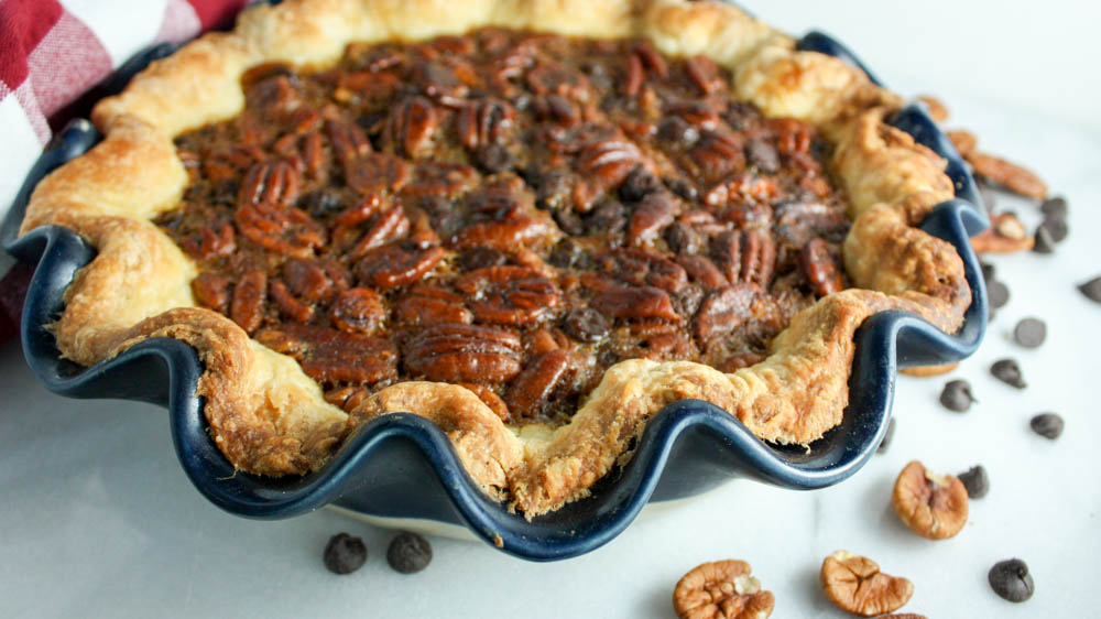 Chocolate Filled Pecan Pie 