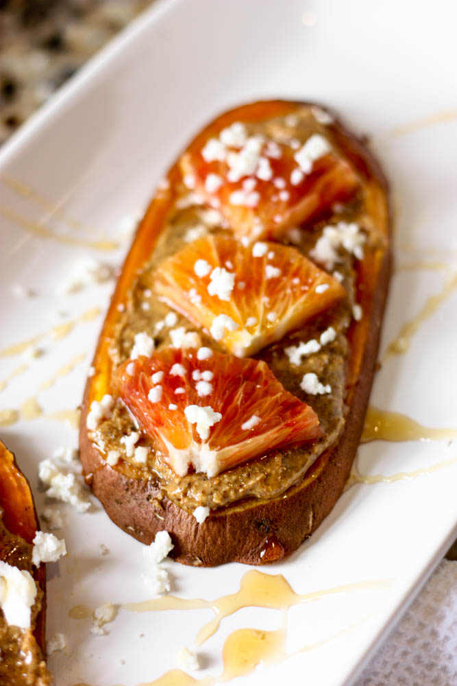 Sweet Potato Toast with Blood Orange and Almond Butter