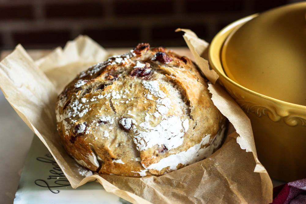 Cranberry Rosemary Magic Whole Wheat Bread 