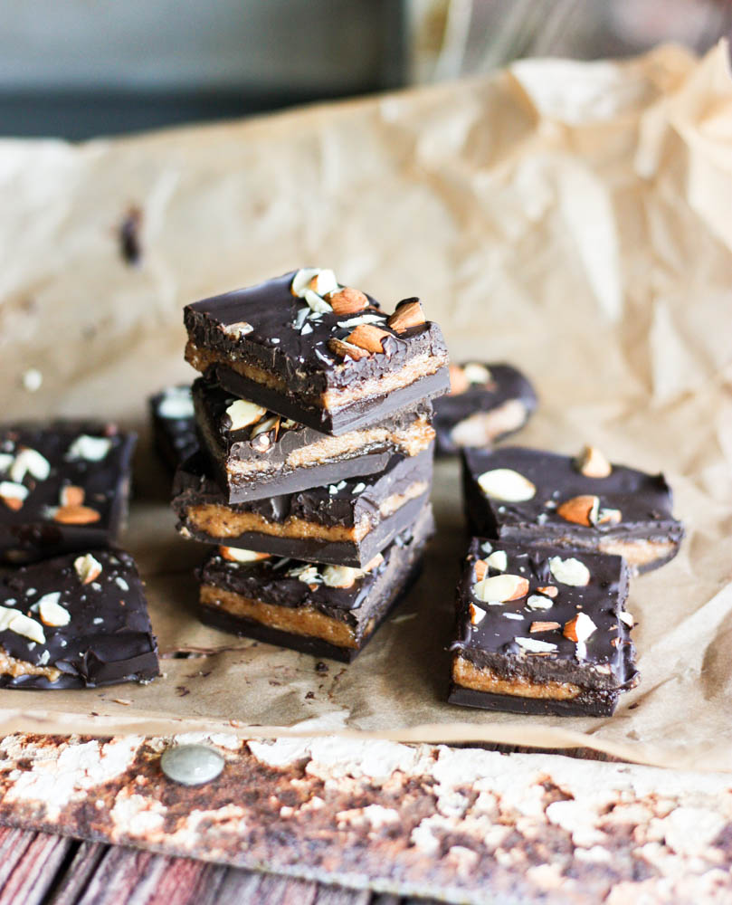 Almond Butter & Chocolate Candy Bars 