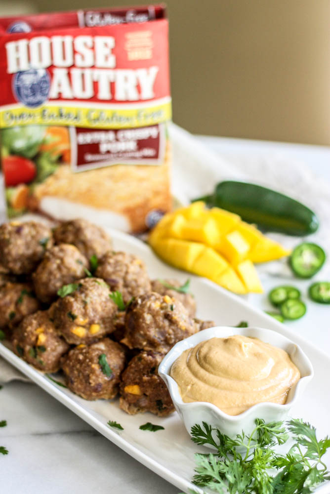 Mango Meatballs with Cashew Dipping Sauce