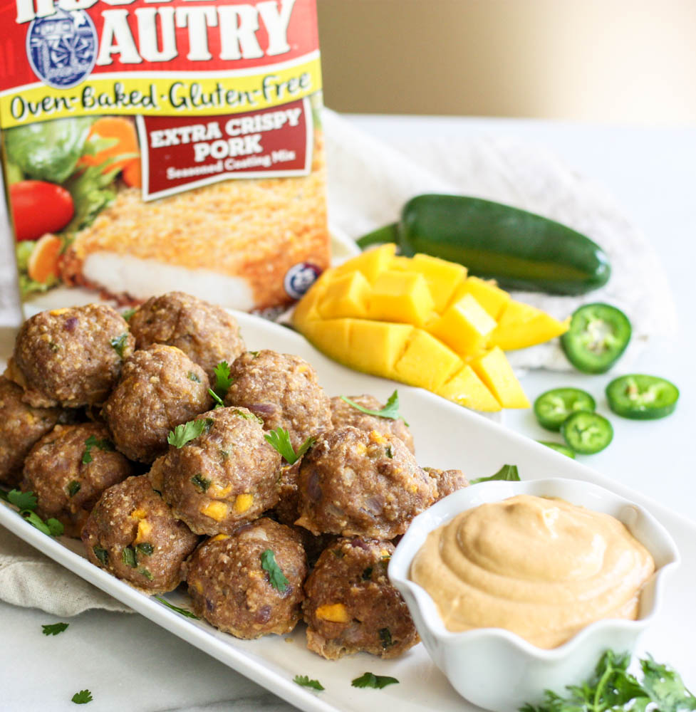 Mango Meatballs with Cashew Dipping Sauce