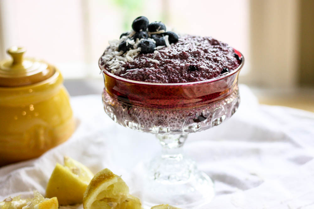 Paleo Lemon Blueberry Chia Pudding