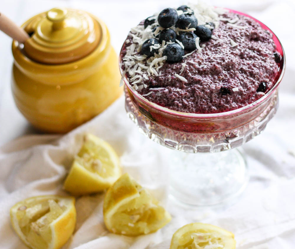 Paleo Lemon Blueberry Chia Pudding