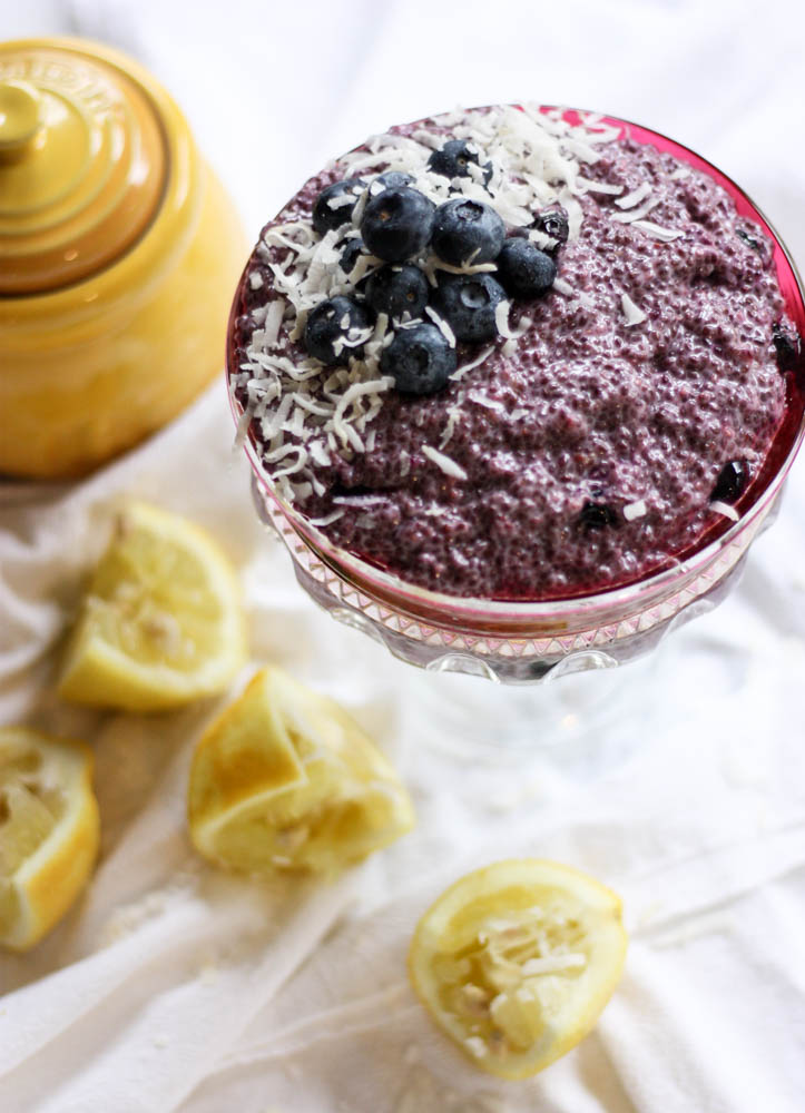 Paleo Lemon Blueberry Chia Pudding