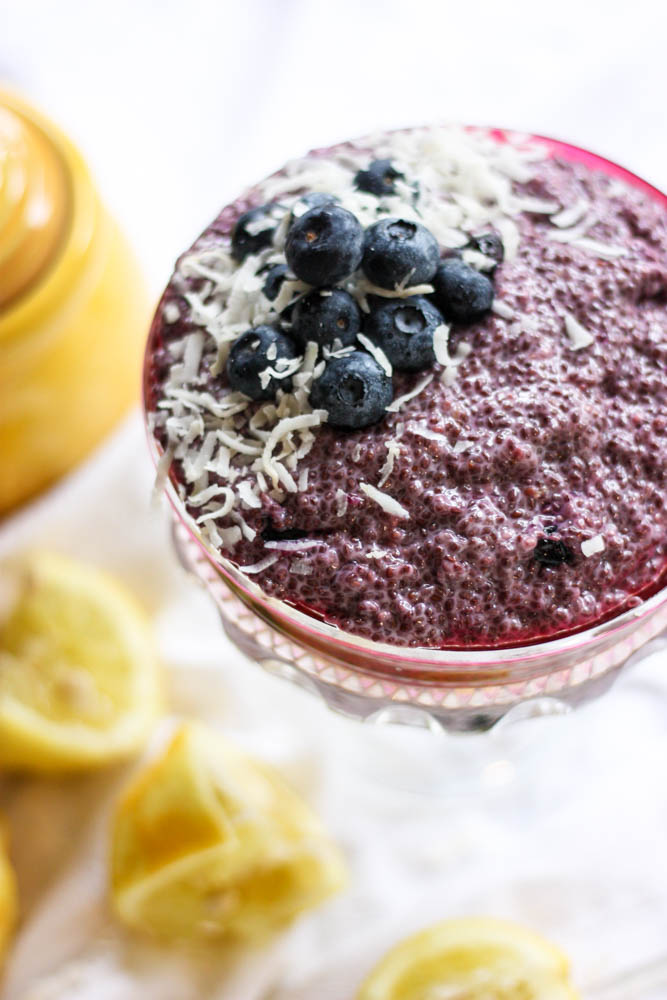 Paleo Lemon Blueberry Chia Pudding