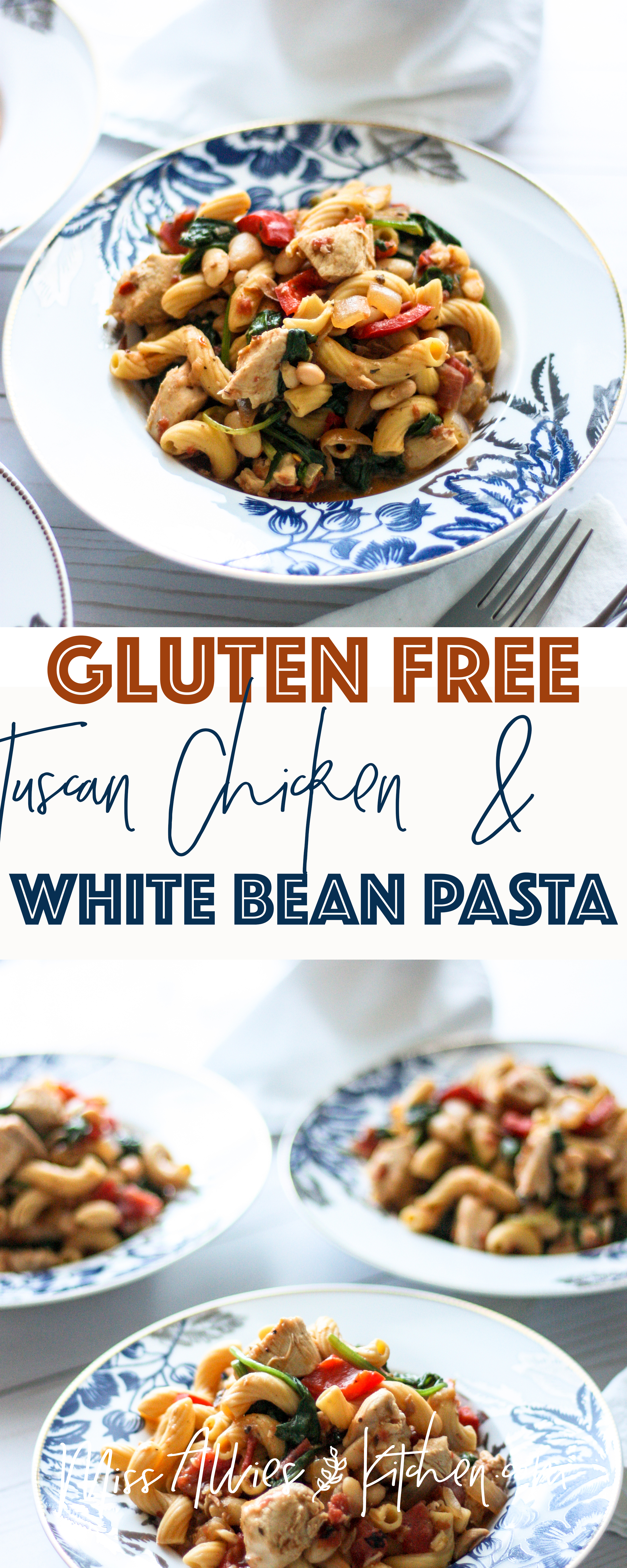 Tuscan Chicken and White Bean Pasta - dairy free & with gluten free options! 