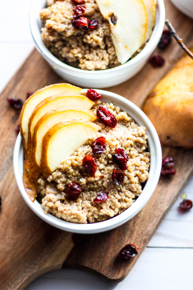  Chai Spiced Breakfast Quinoa with Bosc Pears