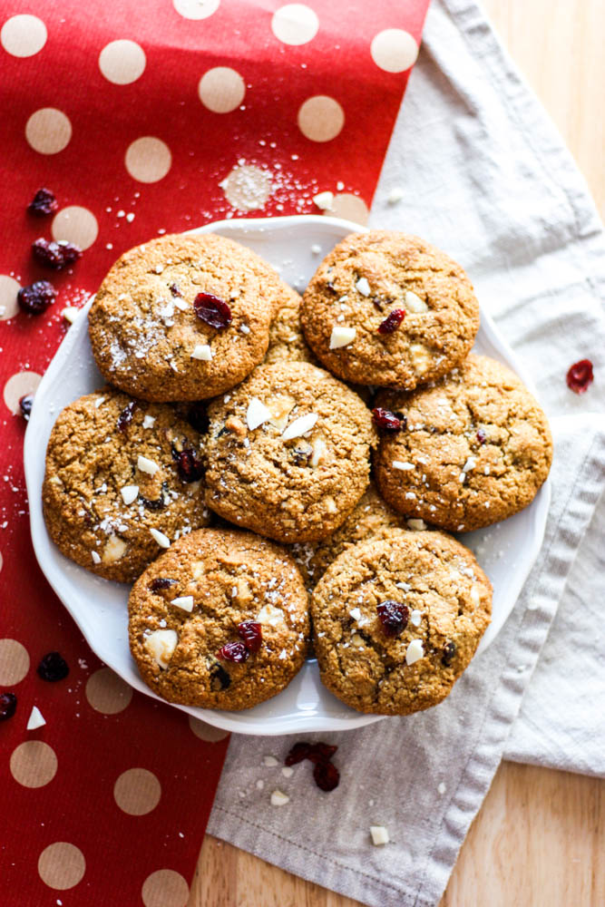Grain-Free Cranberry & White Chocolate Chunk Cookies + A BIG Surprise