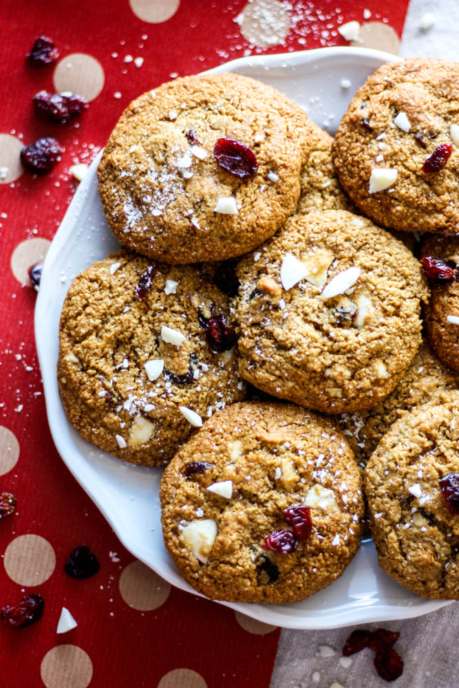 Grain-Free Cranberry & White Chocolate Chunk Cookies + A BIG Surprise