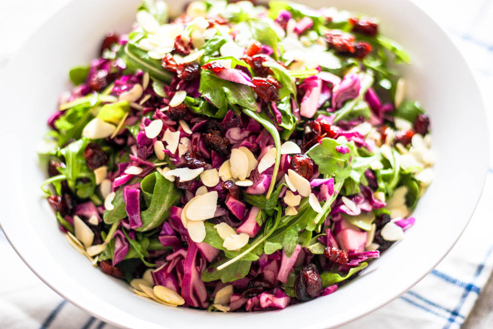 Purple Cabbage & Arugula Salad with Easy Dijon Vinaigrette