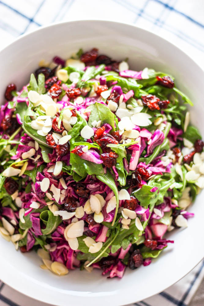 Purple Cabbage & Arugula Salad with Easy Dijon Vinaigrette