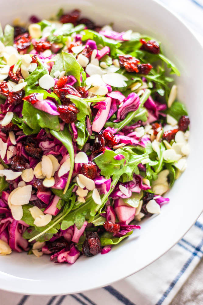 Purple Cabbage & Arugula Salad with Easy Dijon Vinaigrette