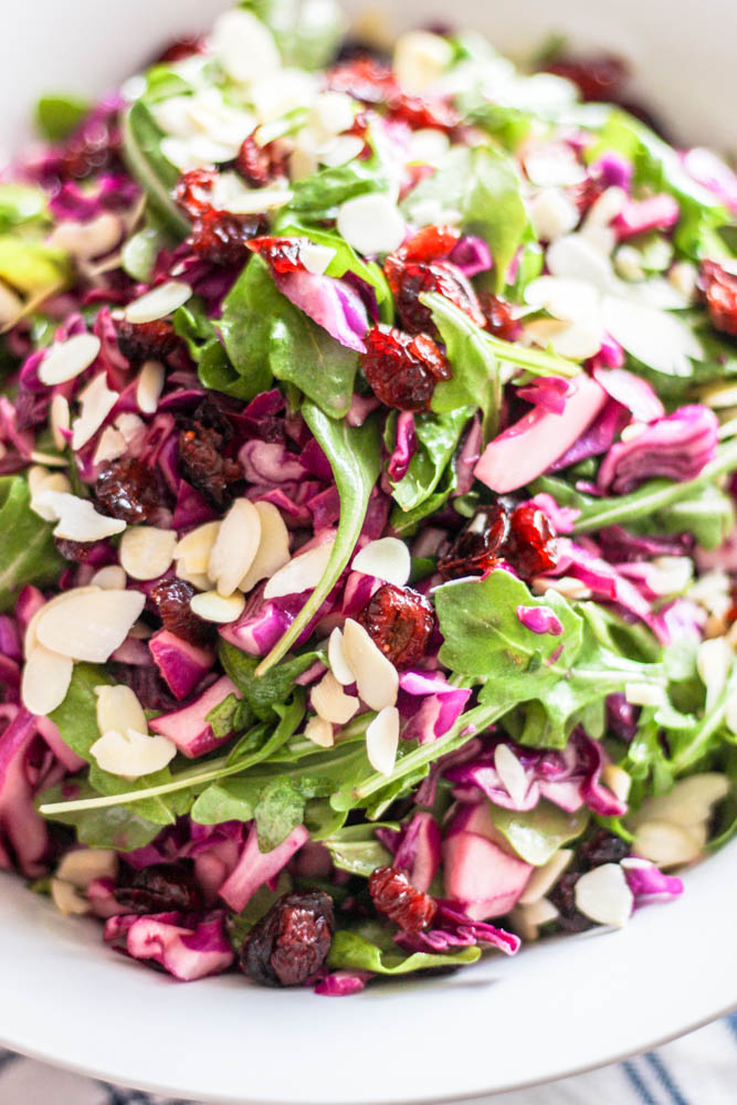 Purple Cabbage & Arugula Salad with Easy Dijon Vinaigrette