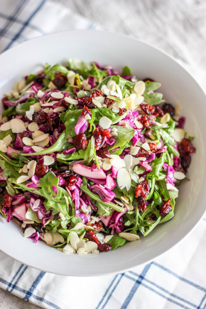 Purple Cabbage & Arugula Salad with Easy Dijon Vinaigrette