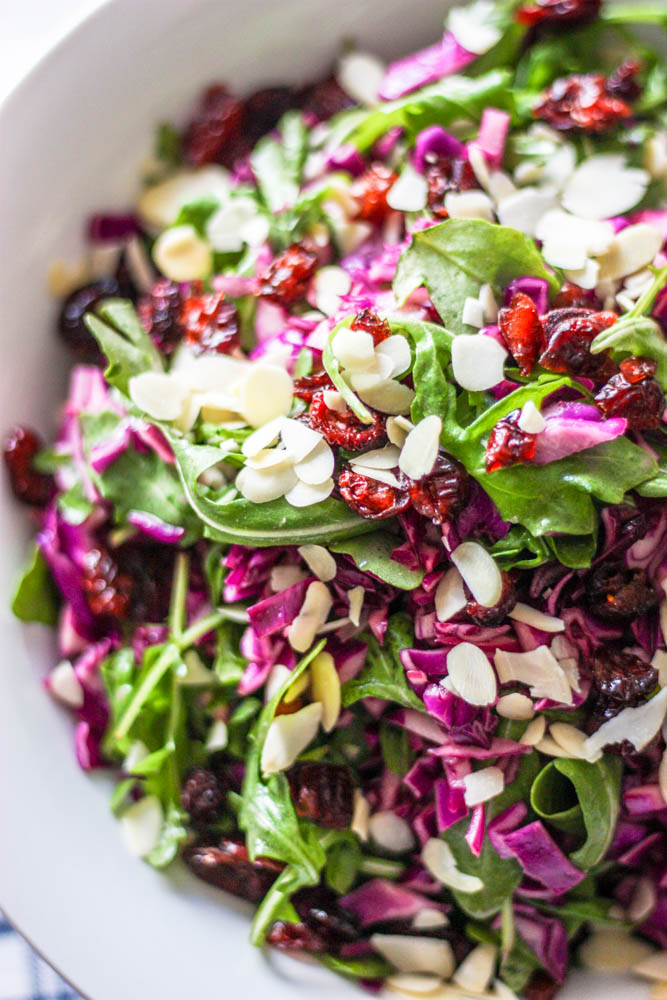 Purple Cabbage & Arugula Salad with Easy Dijon Vinaigrette