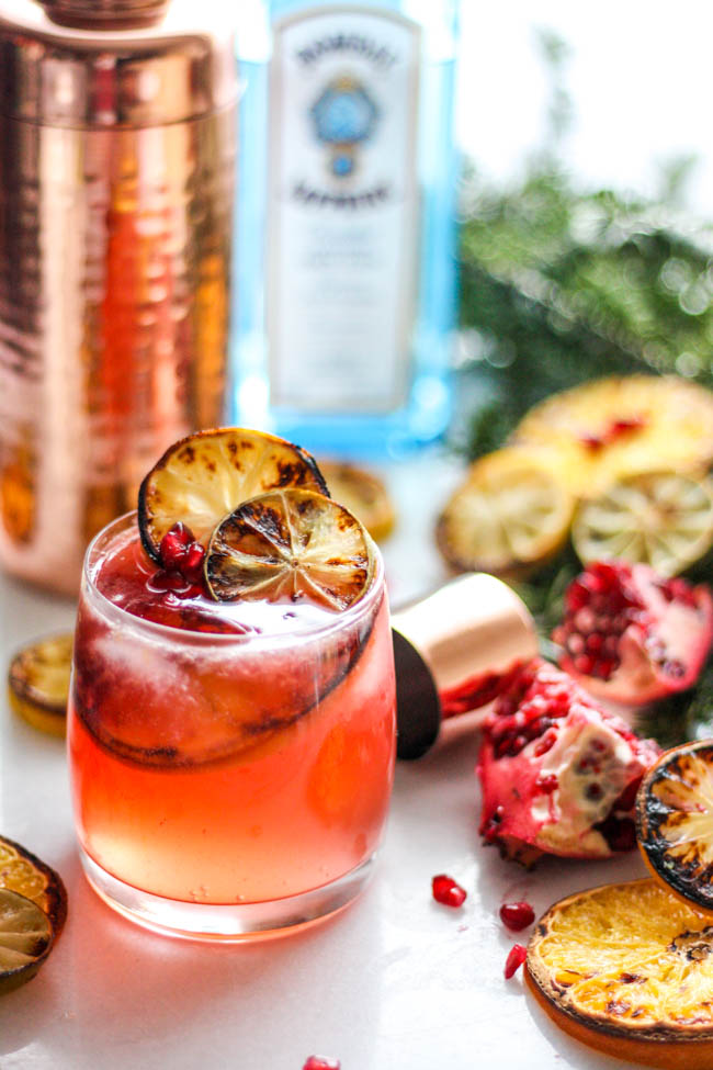 Charred Citrus and Pomegranate Gin and Tonic