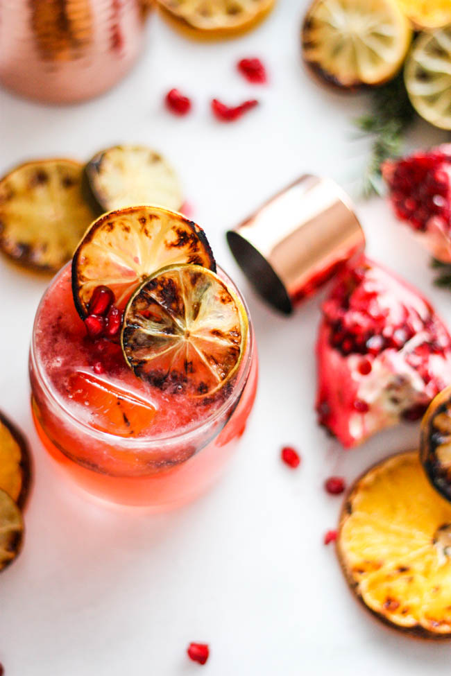 Charred Citrus and Pomegranate Gin and Tonic