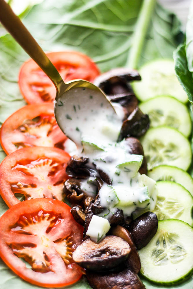 Vegan Mushroom Gyros with Dairy Free Tzatziki