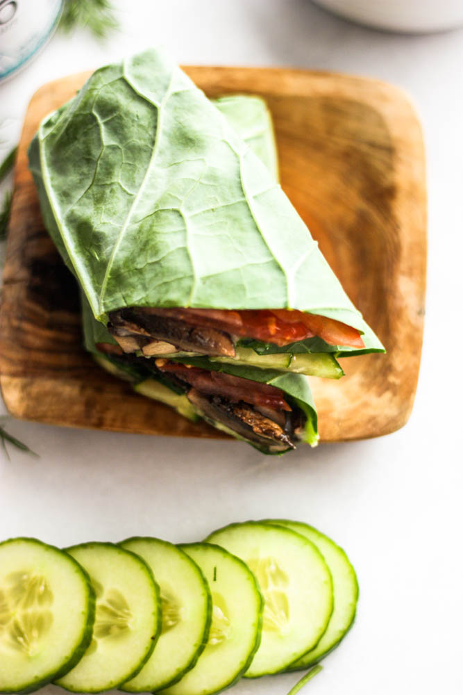 Vegan Mushroom Gyros with Dairy Free Tzatziki