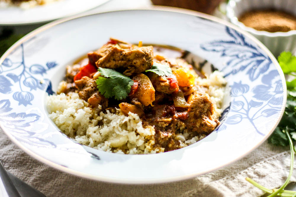 Whole30 Freezer Chicken Tiki Masala with Cauliflower Rice