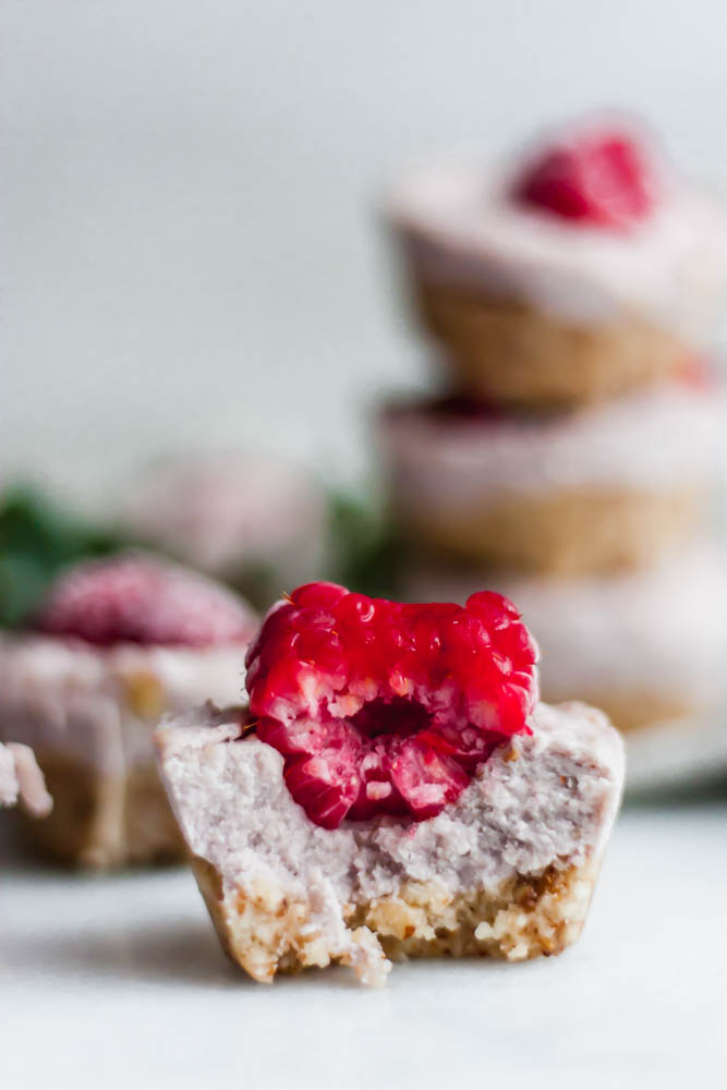 Paleo No-Bake Raspberry Mini Cheesecake Bites