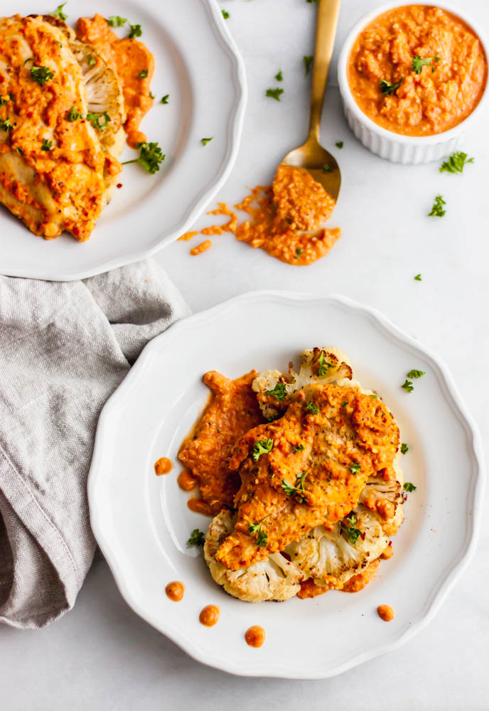 Whole30 Roasted Chicken with Spicy Romesco Sauce