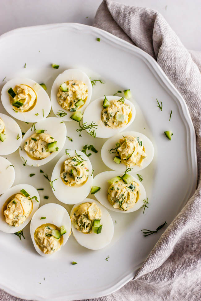 Cucumber Dill Deviled Eggs 