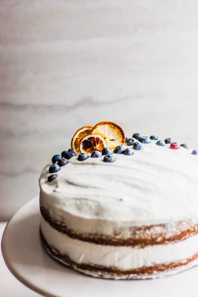 dairy free lemon blueberry cake