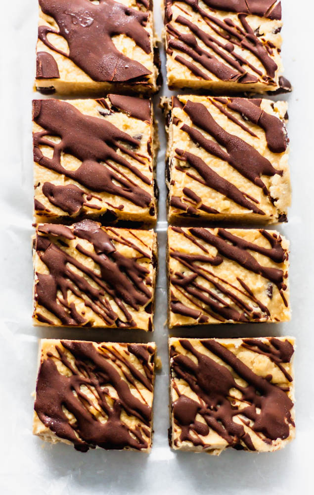 No Bake Chocolate Chip Tahini Bars