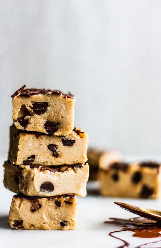 No Bake Chocolate Chip Tahini Bars