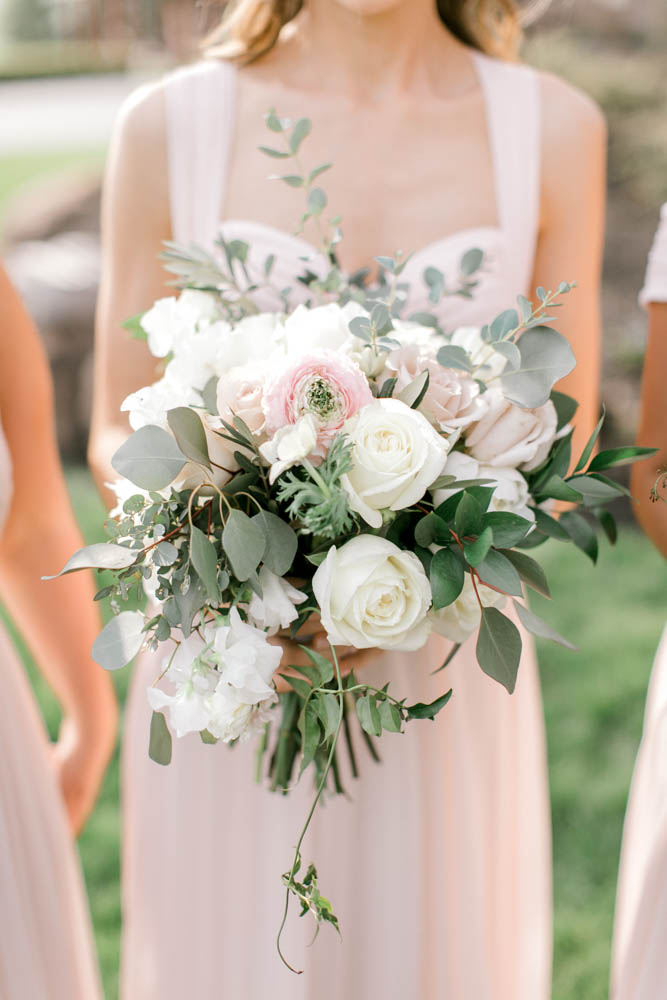 blush bridesmaids dress