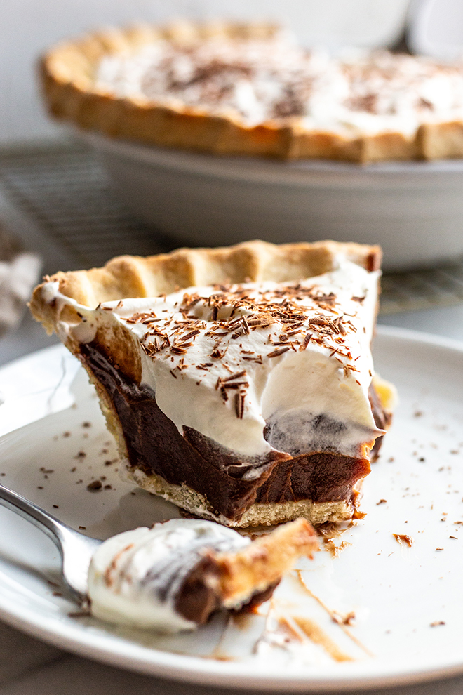 My Best Every Chocolate Silk Cream Pie is creamy, rich and chocolatey. The filling is made with coconut milk, and there's a dairy-free option for the whole pie.