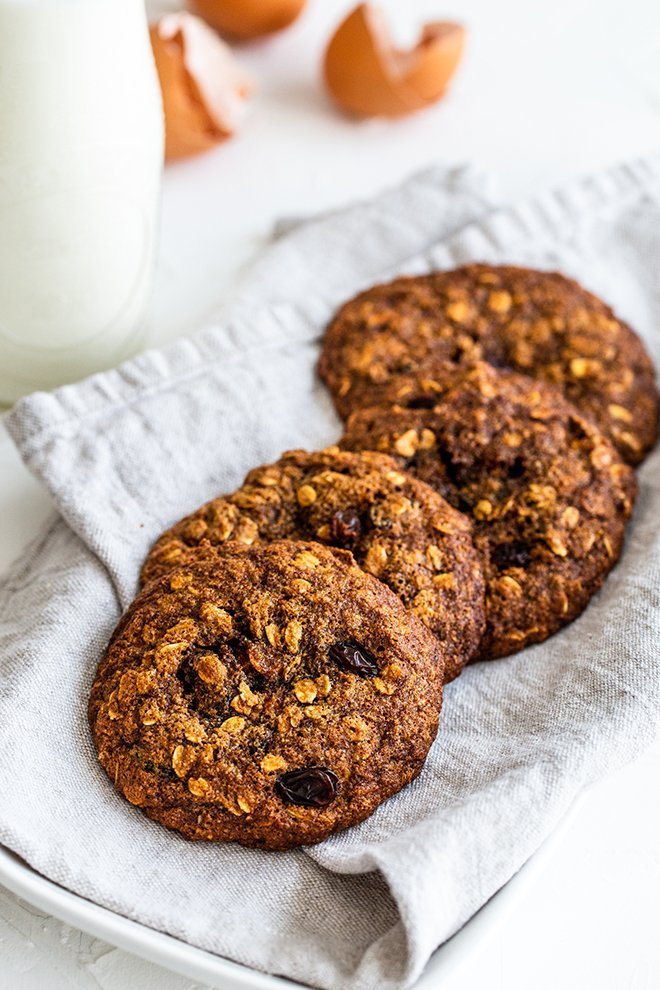Soft & Chewy Gluten Free Oatmeal Raisin Cookies are easy to make, healthier oatmeal cookies that are best eaten when warm with a glass of milk.