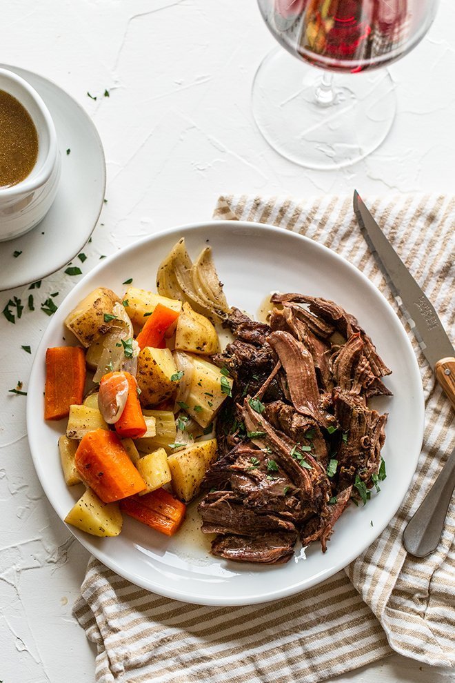 Slow Cooker Venison Roast with Red Wine