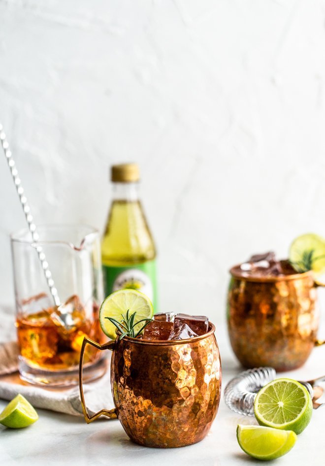 An Irish Mule is simply a twist on the famous Moscow Mule - it uses whiskey instead of vodka and is full of refreshing lime-ginger flavor. 