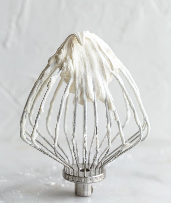 whipped cream on a whisk