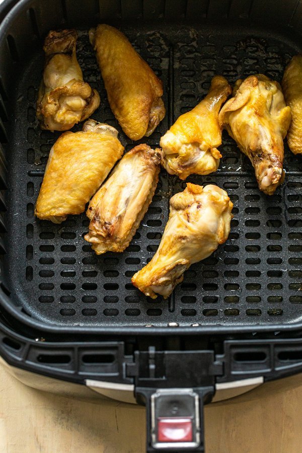 wings in an air fryer cooked