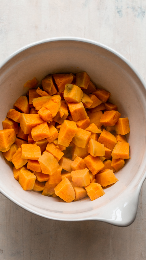 cooked sweet potatoes in a bowl