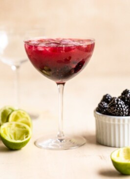 blackberry mockarita in a coupe glass