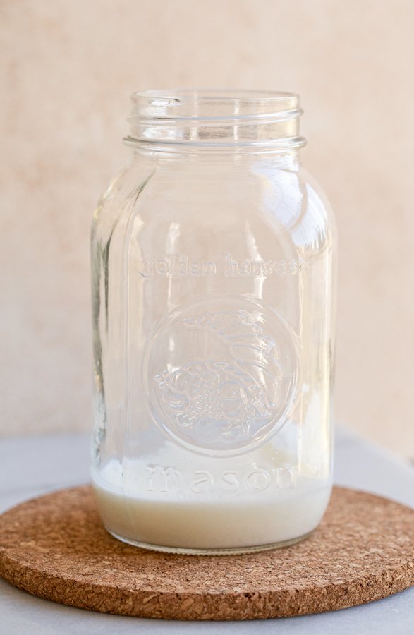 kefir in a glass jar