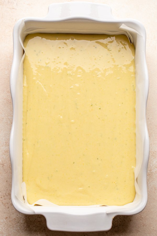 key lime pie filling in a baking dish