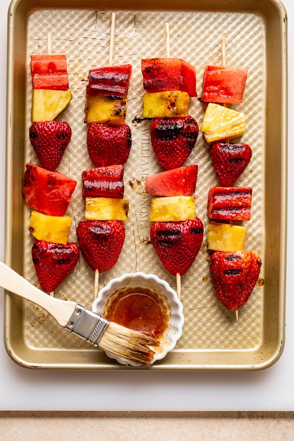 fruit skewers off the grill