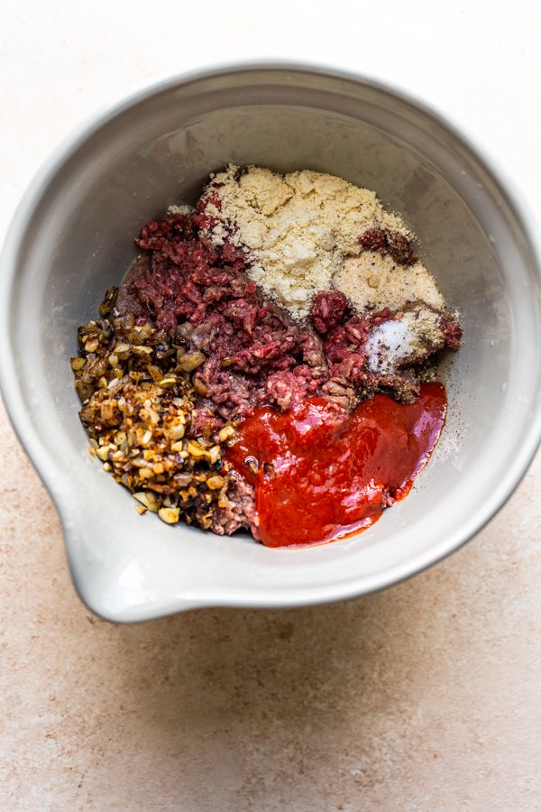 meatball ingredients in a bowl