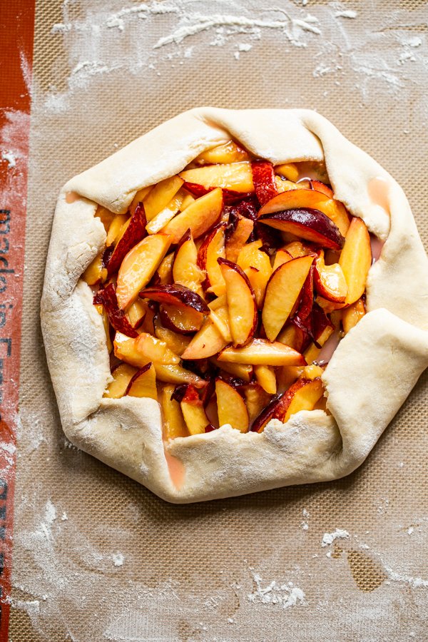 unbaked peach galette