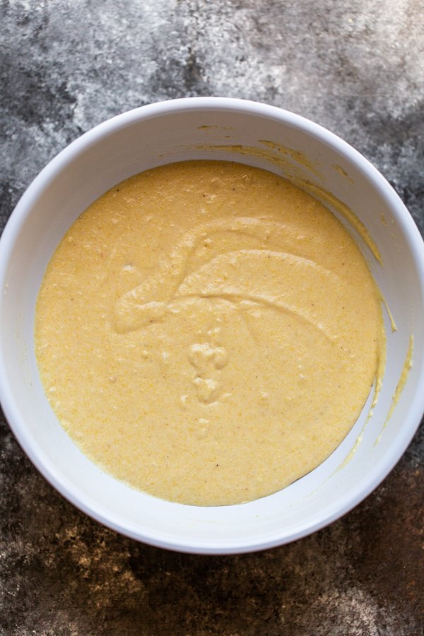 cornbread batter in a bowl